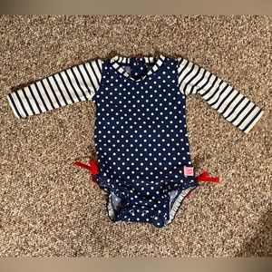 Ruffle Butts One Piece Rash Guard Swimsuit, 6-12m